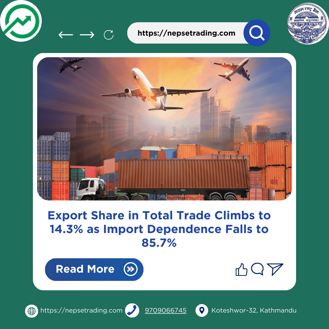 Export Share in Total Trade Climbs to 14.3% as Import Dependence Falls to 85.7%